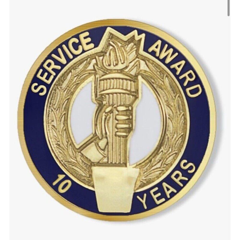 Service  Award Enamel Lapel Pins Appreciation Employee Recognition 10 Years